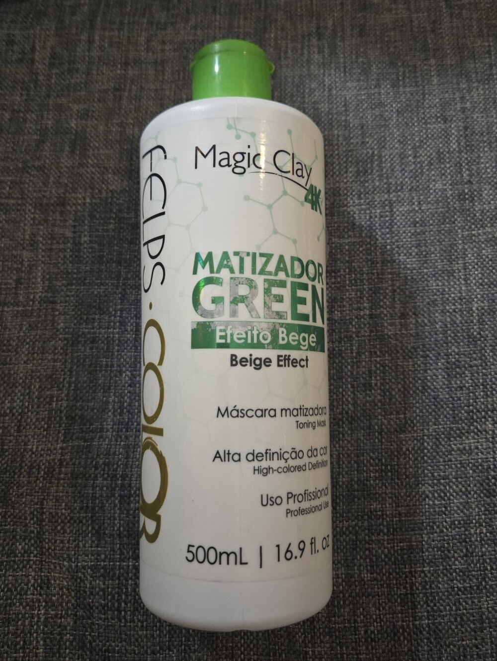 Felps Magic Clay 4K Matizador Green Beige Effect Hair Mask 16.9FL OZ 30% FULL